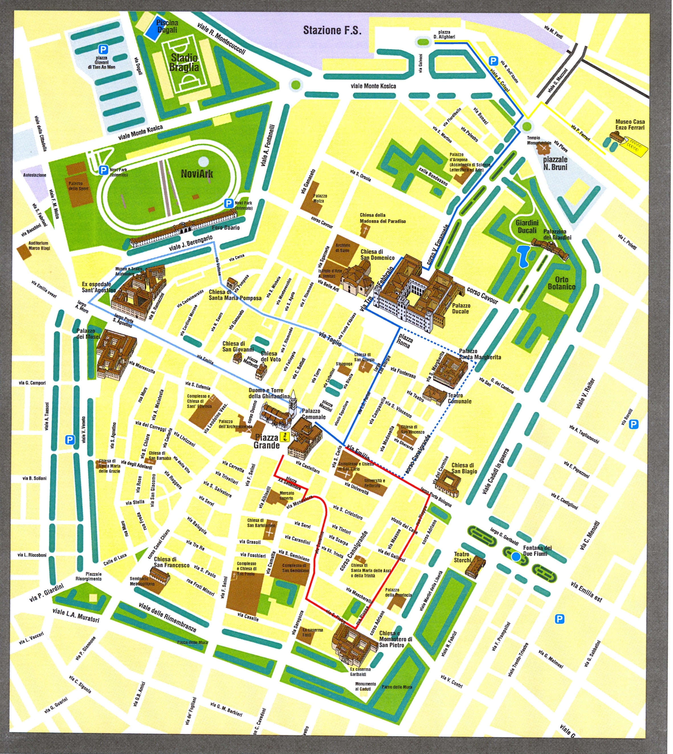 mappa percorsi turistici con nuova segnaletica