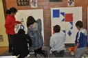 Studenti impegnati nel laboratorio di tinteggiatura