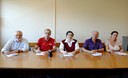 Da sinistra Esarmo Righini (Ancescao); Alessio La Monica (Croce Rossa Italiana), Francesca Maletti (Comune Modena), Umberto Maletti (Avca) e Annamaria Lombardo (Misericordia) siglano la convenzione per i punti iniettori