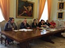 da sinistra: Davide Turci, Lalo Cibelli, assessora Giuliana Urbelli,  Catia Arletti Garuti, Giuseppe Masellis, Graziano Grazioli