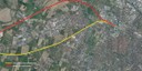 Linee ferroviarie vecchia e nuova tra Modena e Rubiera