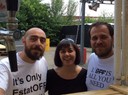 Valerio Giglioli (direttore artistico EstatOff), Francesca Garagnani (responsabile Centro musica) e Filippo Stanzani (presidente Stoff)