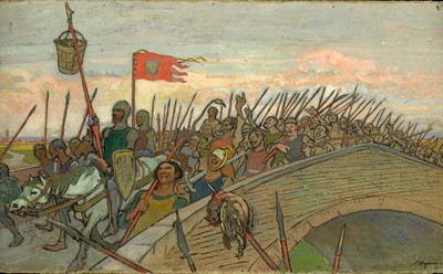 Augusto Maiani Arrivo trionfale della Secchia. 1918 Modena Biblioteca Estense.jpg