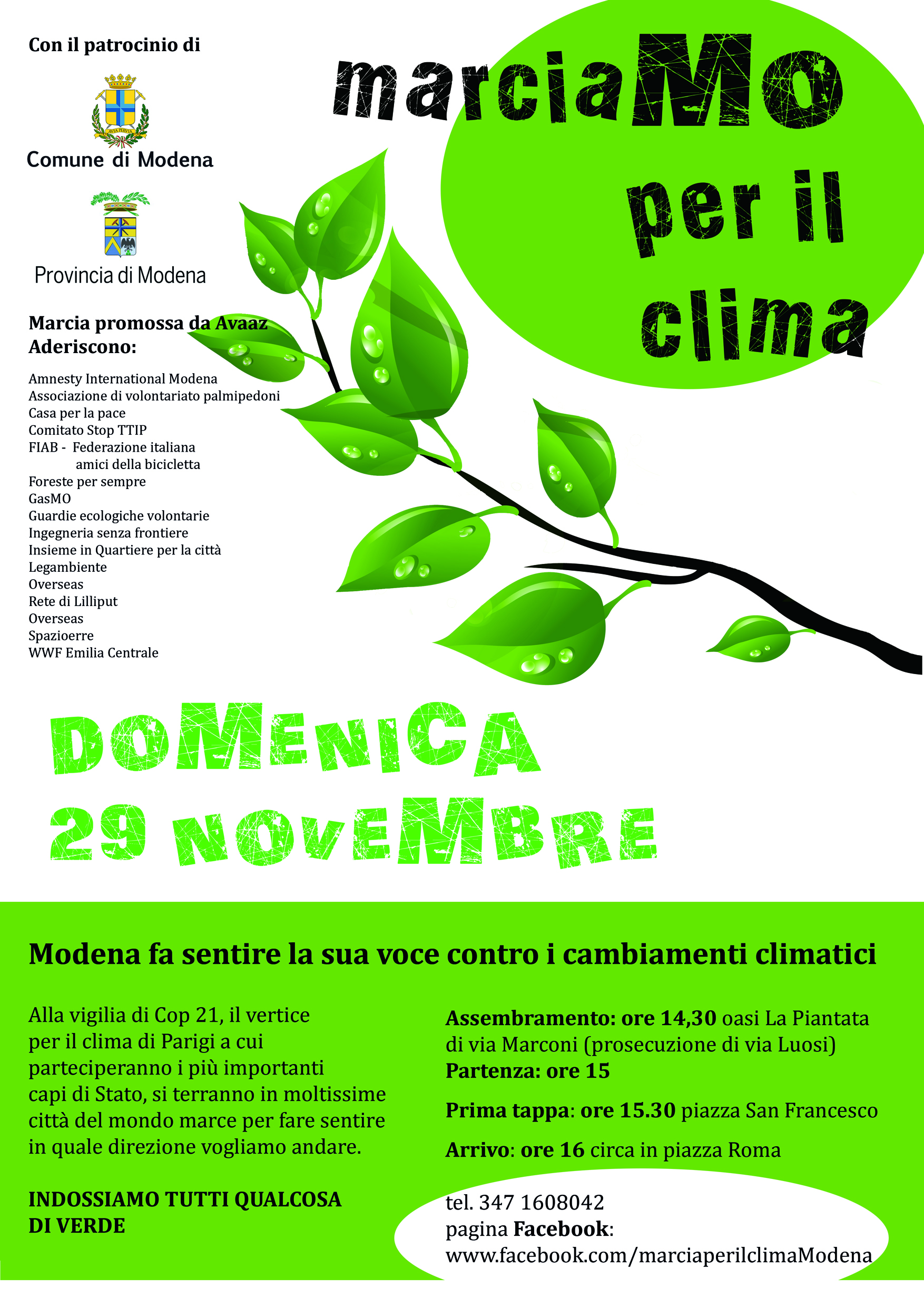 La locandina della Marcia per il clima