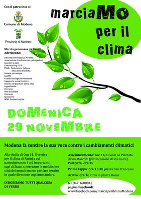 La locandina della Marcia per il clima