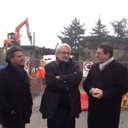 Il sindaco Muzzarelli, l'assessore Giacobazzi e il dirigente del servizio urbanizzazioni Ascari