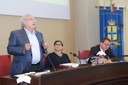 L'assessore regionale Bianchi durante l'intervento in Aula insieme alla presidente Maletti e al sindaco Muzzarelli