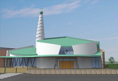 Rendering 2 della nuova chiesa 'Regina Pacis'