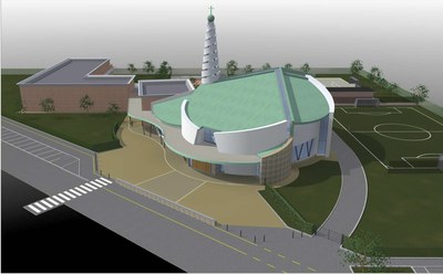 Rendering della nuova chiesa 'Regina Pacis'