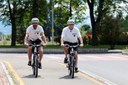 Vigili in mountain bike in città