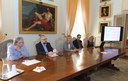 Da sx: Maurizio Coppini (Clinica Dermatologia), l'assessore regionale Massimo Mezzetti, assessora al Welfare del Comune di Modena Giuliana Urbelli, Alberto Bignardi (Arcigay), Cristina Mussini (Clinica Malattie Infettive)