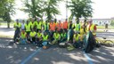 Il gruppo di volontari che hanno pulito la zona Stazione autocorriere