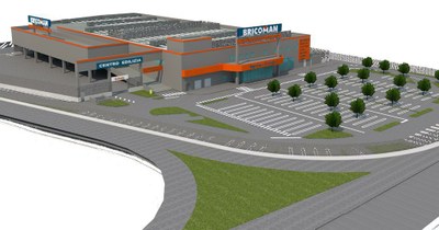 Rendering del Bricoman nell'area dell'attuale ex Arbe Grafiche