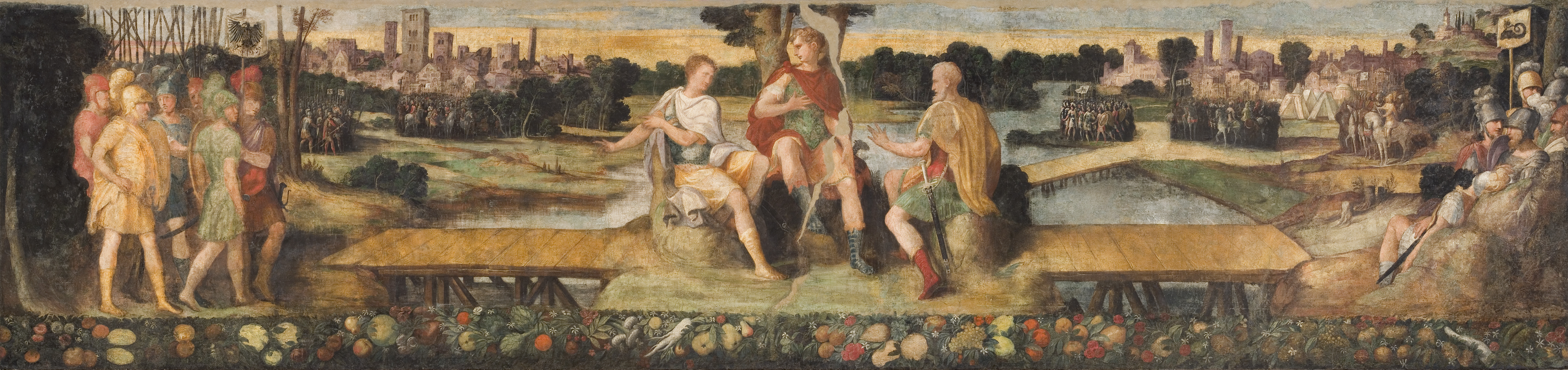 015 Nicolò dell'Abate, L'incontro dei triunviri Ottaviano, Antonio e Lepido, 1546.jpg