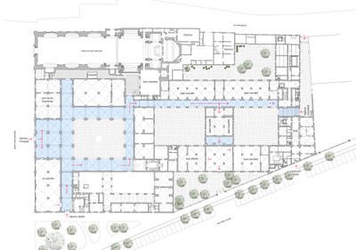 Palazzo dei Musei - ex Ospedale Estense, planimetria piano terra