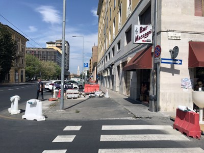 L'area liberata con la rimozione del chiosco