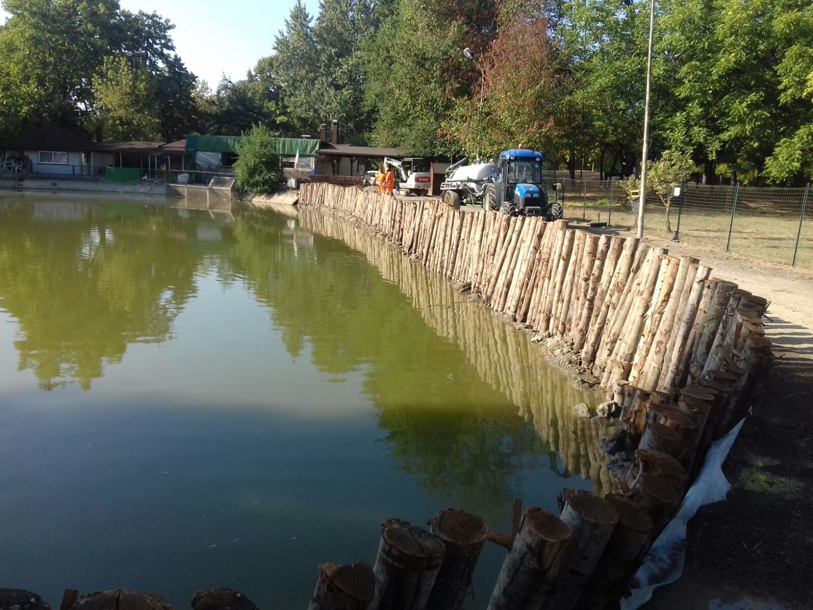 I lavori in corso al Parco del lago