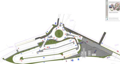 Un disegno di progetto della riqualificazione di Porta Nord, con la nuova rotatoria su via Fanti