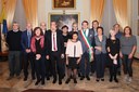 La foto di gruppo del sindaco con i Maestri del lavoro