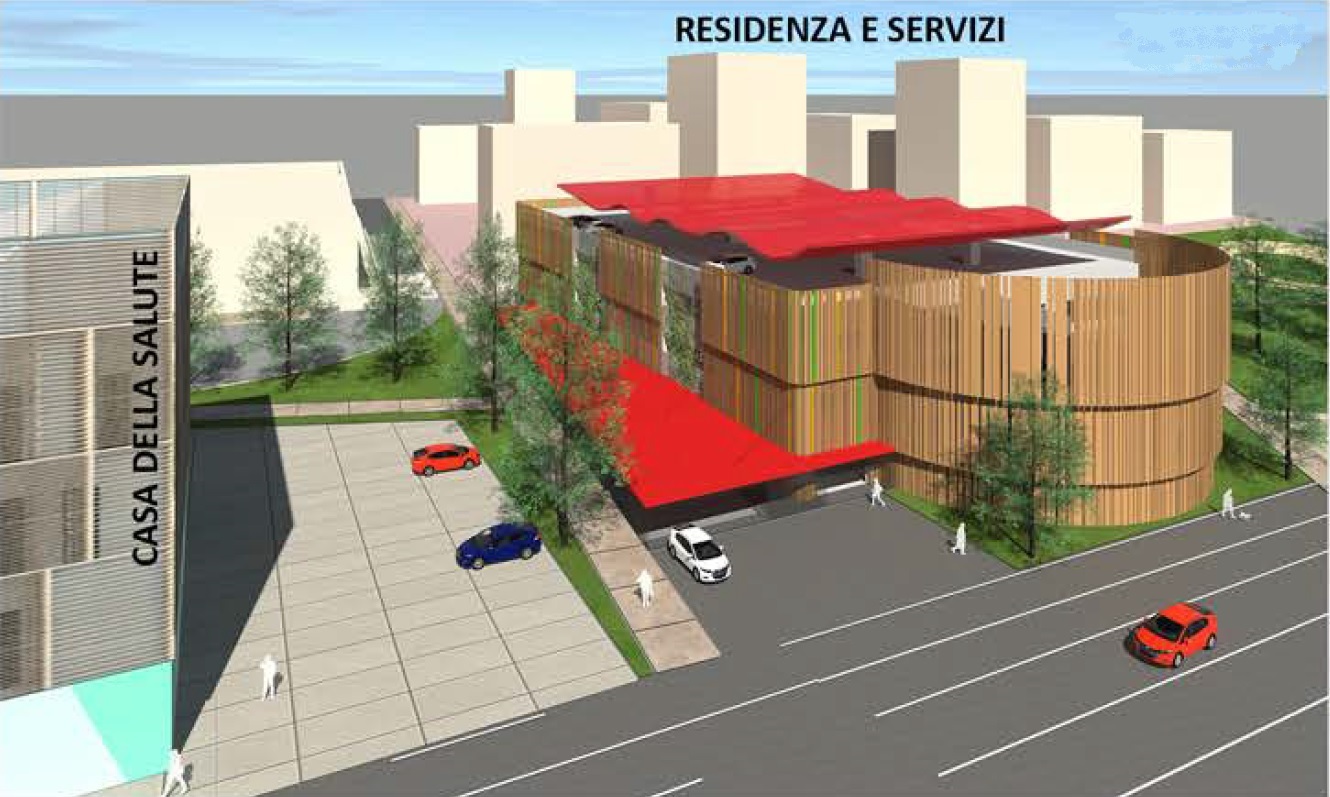 6 - rendering di progetto del parcheggio in struttura vicino a Porta Nord