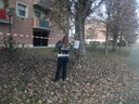 La Polizia municipale nell'area interessata dal ritrovamento