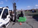Uno dei corsisti all'esame di guida carrelli elevatori