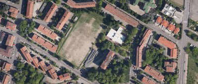 L'area del Campo Cesana dall'alto