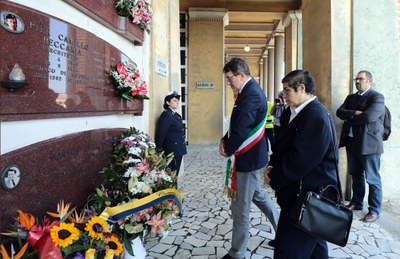 Commemorazione di Pier Camillo Beccaria con il sindaco Muzzarelli e la presidente Maletti