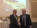 Il sindaco Gian Carlo Muzzarelli (a sinistra) con il direttore generale di BolognaFiere Antonio Bruzzone 