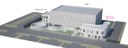 Una ricostruzione 3d degli edifici del CMR insieme all'ampliamento 2014 e al progetto del nuovo ampliamento