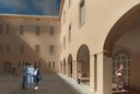 Rendering di progetto del cortile interno