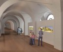 Rendering di progetto della sala espositiva