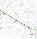Il tracciato della Complanarina (rosso) accanto all'Autosole (verde)