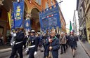 Un momento del corteo in via Emilia