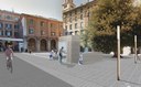 Rendering di progetto: ingresso al Diurno con ascensore