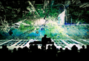 Una immagine dello spettacolo di Ryoichi Kurokawa