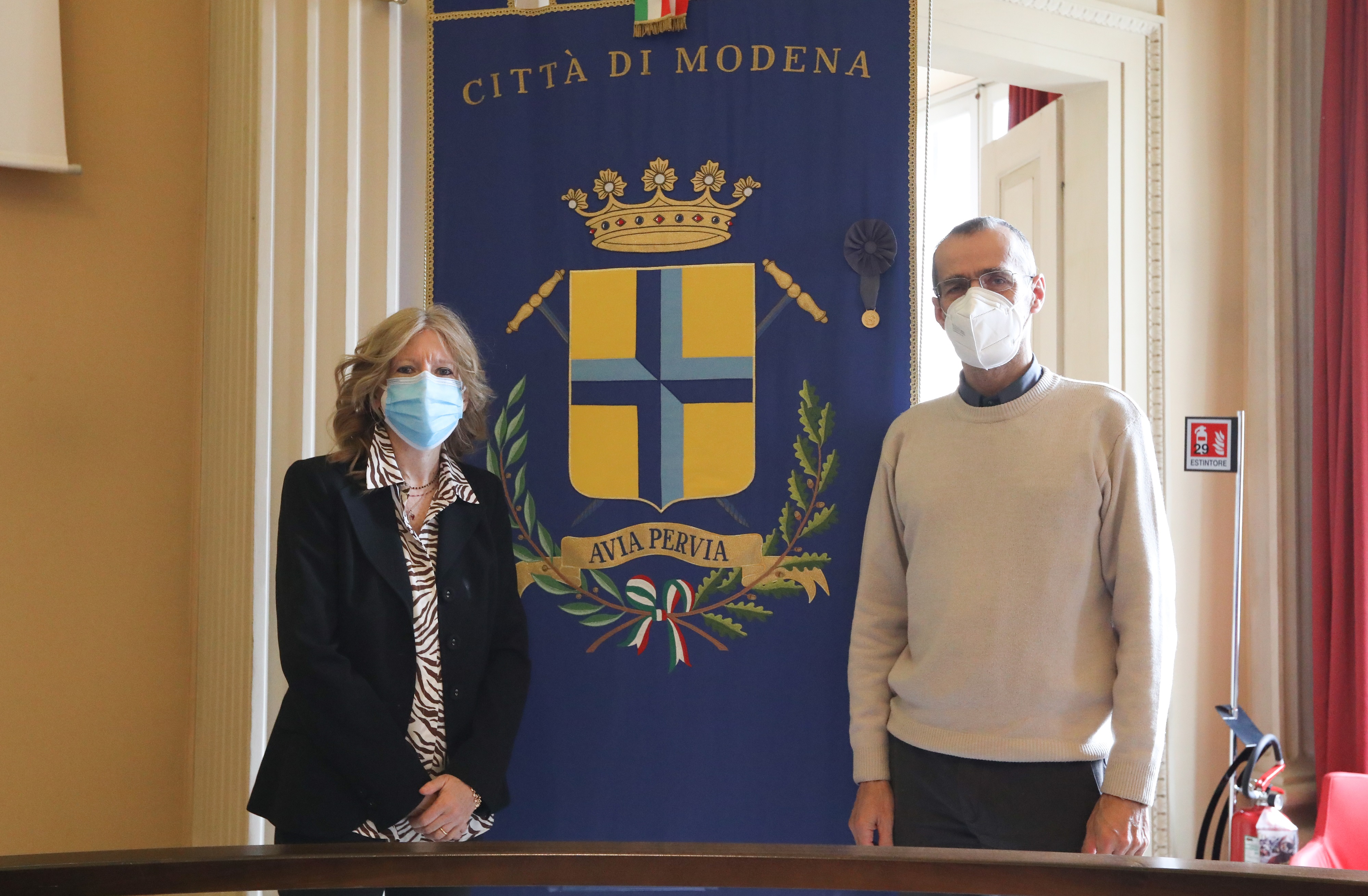 Il presidente del Consiglio comunale Fabio Poggi e il difensore civico Patrizia Roli