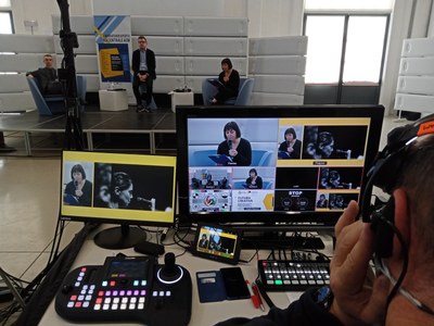 Presentazione città creative unesco, sul palco Respi, Bortolomasi, Garagnani 190421