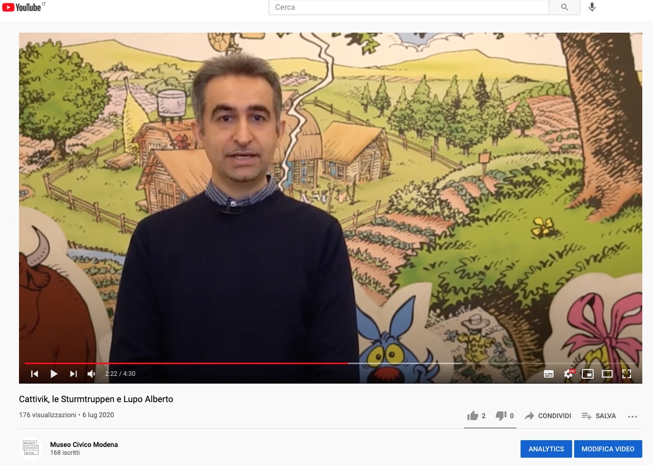 Il curatore Stefano Bulgarelli racconta online Anni molto animati Youtube Museo Civico Modena.jpg