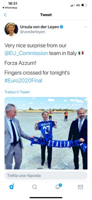 Il twett di Ursula von der Leyen