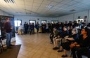 Un momento dell'intitolazione di uno spazio del Centro musica a Gigi Bertolini