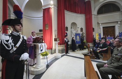 Un momento della celebrazione religiosa