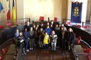 Un momento dell'incontro del presidente Poggi con la 2G della scuola media Paoli