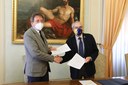 Il sindaco Muzzarelli e il presidente Iattici in occasione della firma del protocollo