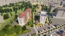 Un rendering delle palazzine Ers (a sinistra) ed Erp (a destra) di via Nonantolana