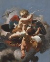 l'opera di Jean Boulanger "Due putti che giocano con un'aquila" 