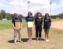 Da sinistra il presidente del Modena Baseball club Claudio Campioli, la direttrice della regione Europa-Africa della Little league international Beata Kaszuba-Baker, l’assessora comunale allo Sport Grazia Baracchi e la referente italiana della Little league international Loredana Auletta  Baseball_Modena.jpg