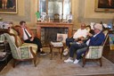Un momento dell'incontro del sindaco con i giornalisti Vecchi e Reggianini
