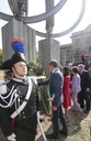 Un momento dell'omaggio al monumento dell'11 settembre