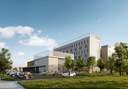 Un rendering del progetto nel comparto dell'ex Corni